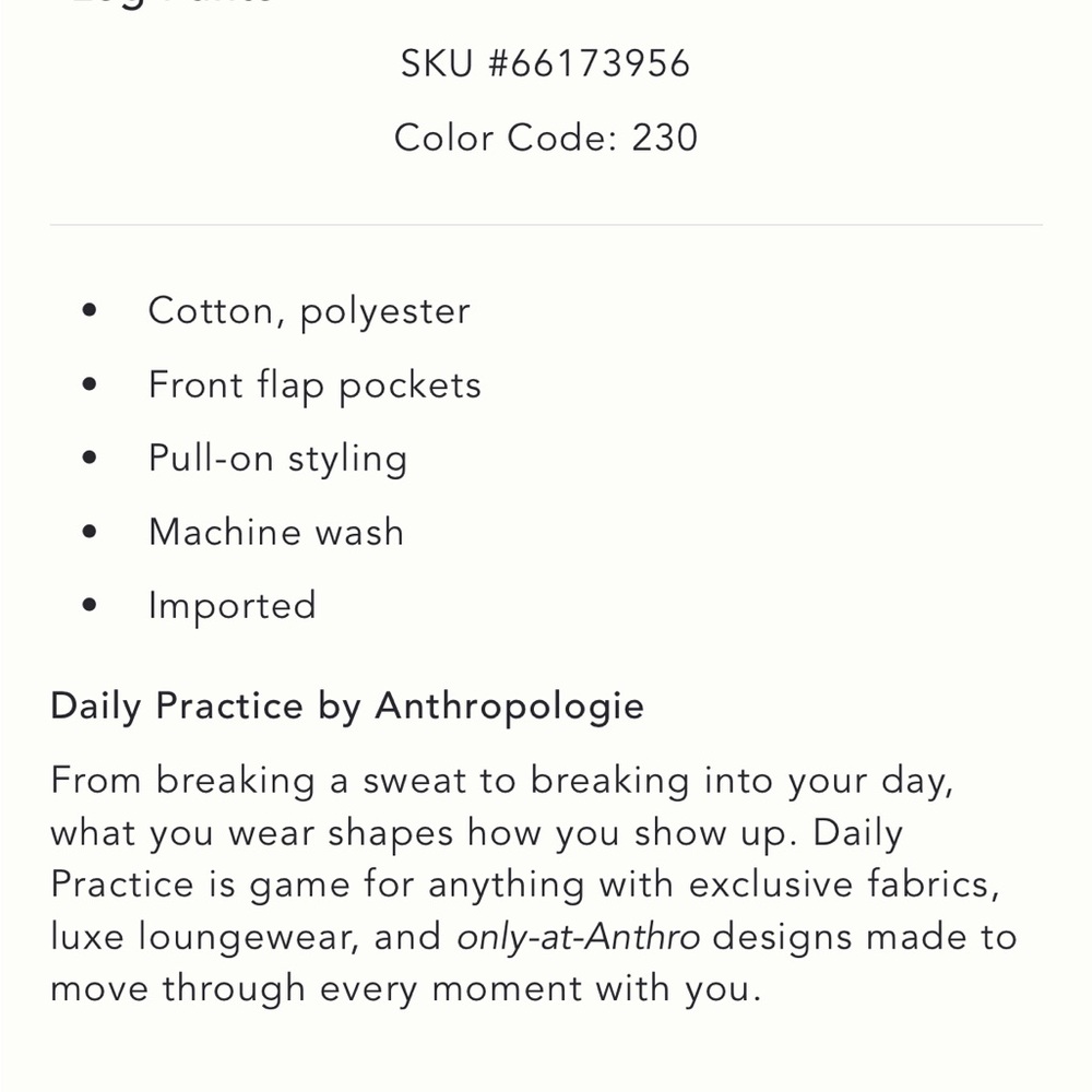 Anthropologie Daily Practice Cargo Pants - size small petite - Picture 7 of 11